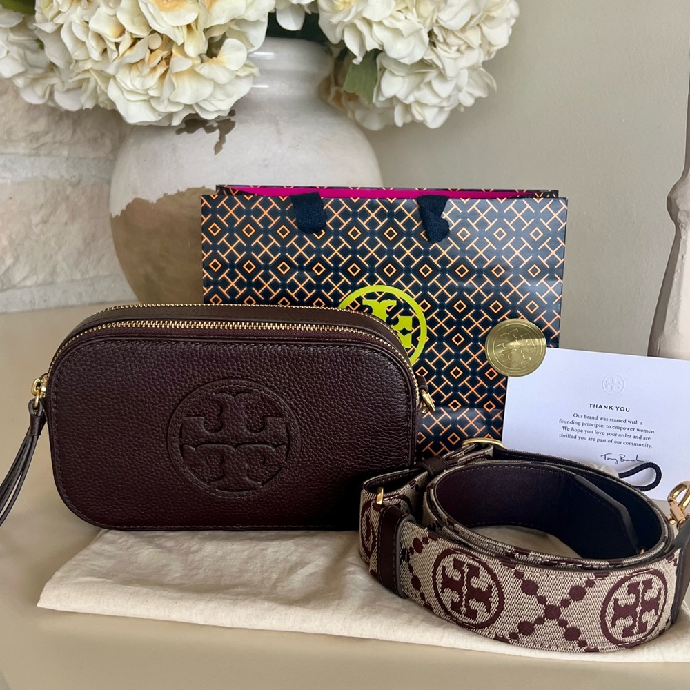 TORY BURCH  🌸 Miller Mini Leather Crossbody in Albarossa *NWT